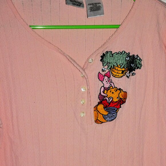Disney Tops - 90s Disney Store Vintage Winnie The Pooh Henley Shirt
